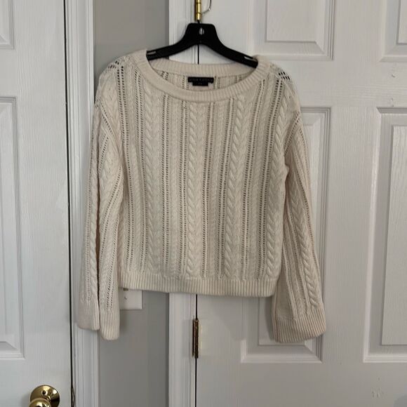 Alice + Olivia cream wool blend cable knit sweater size small - Picture 1 of 4